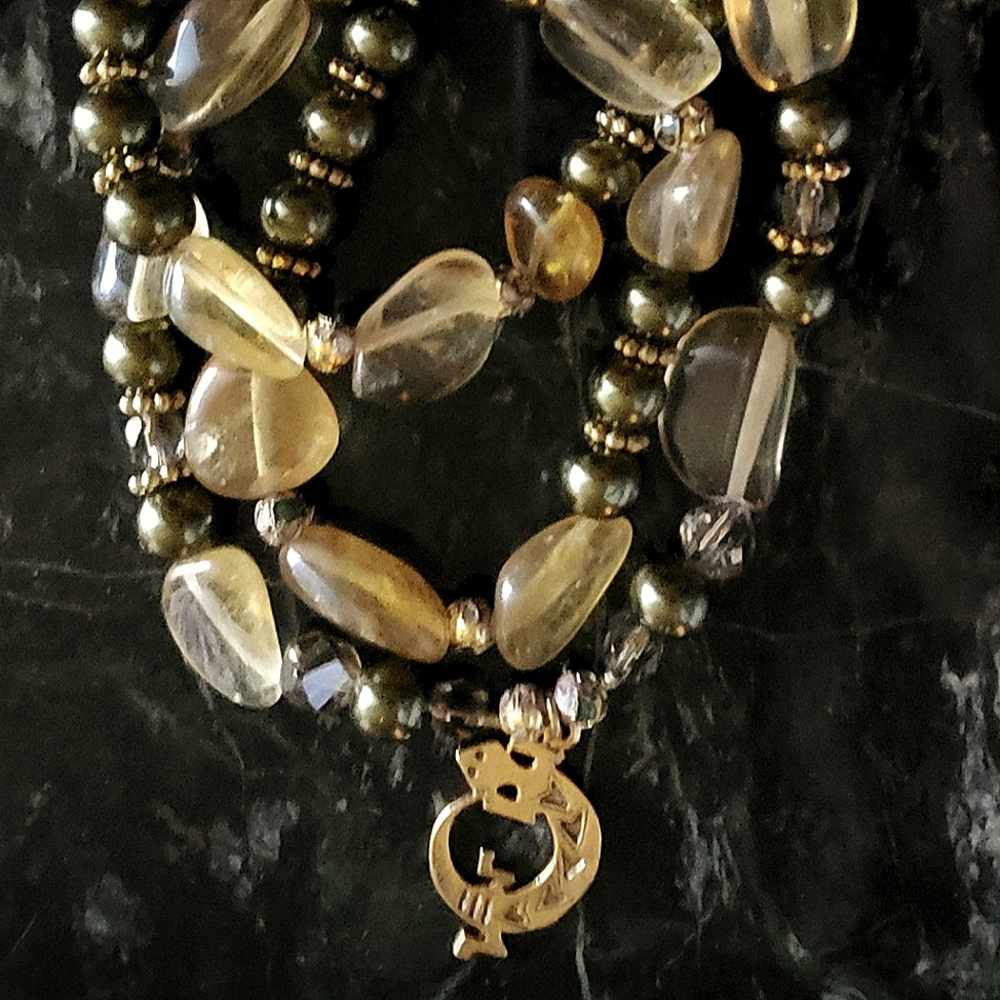 AMBER & MIXED BEADS NECKLACE